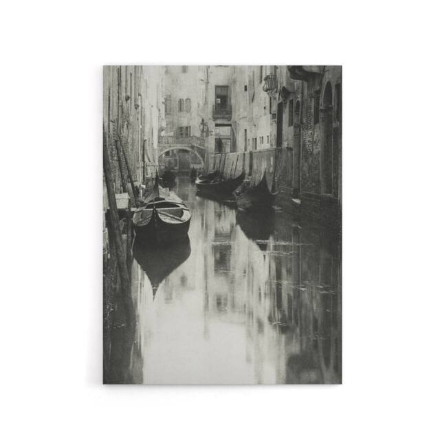 "Artery8 A Venetian Canal Photograph Alfred Stieglitz Canvas Wall Art Print in Grey - Size: W12"" x H16""" - image 1
