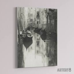 "Artery8 A Venetian Canal Photograph Alfred Stieglitz Canvas Wall Art Print in Grey - Size: W12"" x H16""" - thumbnail 2