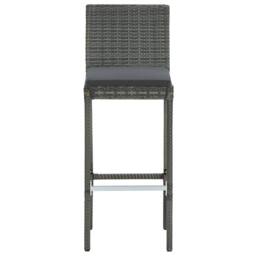 Berkfield Home Comfortable 5 Piece Garden Bar Set with Cushions Poly Rattan Grey - thumbnail 4