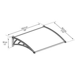 Palram Patio Cover Neo Door Awning Canopy 1350 Twinwall - L136.5 cm - Grey - thumbnail 4