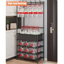 KORVIXA Closet Clothes Rail Hanging Rack Shoes Storage Basket in Black - Size: 800mm - thumbnail 4