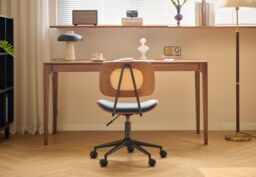 Nordlys Adjustable Wooden & Cane Design Office Chair in Black - thumbnail 7
