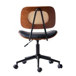 Nordlys Adjustable Wooden & Cane Design Office Chair in Black - thumbnail 9