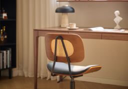 Nordlys Adjustable Wooden & Cane Design Office Chair in Black - thumbnail 6