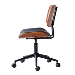 Nordlys Adjustable Wooden & Cane Design Office Chair in Black - thumbnail 8