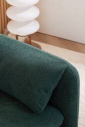 Living and Home Chenille Upholstered Armchair with Footstool in Green - thumbnail 8