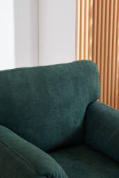 Living and Home Chenille Upholstered Armchair with Footstool in Green - thumbnail 7