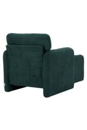 Living and Home Chenille Upholstered Armchair with Footstool in Green - thumbnail 5