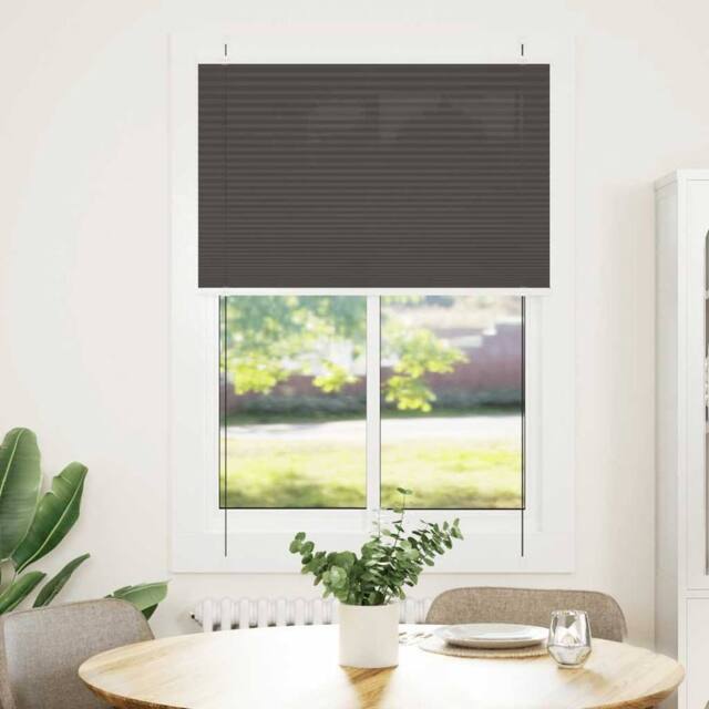 Berkfield Home Pleated Blind Black 85x150 cm Fabric Width 84.4 cm Polyester - image 1