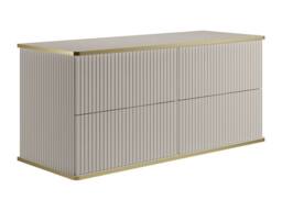 Vente-unique Suspended Grooved Gold-Trimmed Under-Basin Cabinet - Beige - 120 Cm - thumbnail 5