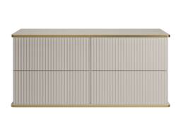 Vente-unique Suspended Grooved Gold-Trimmed Under-Basin Cabinet - Beige - 120 Cm - thumbnail 4