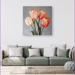 Warren Reed - Designer Spring Tulips Canvas - Size: w40 inch x h40 inch - thumbnail 1