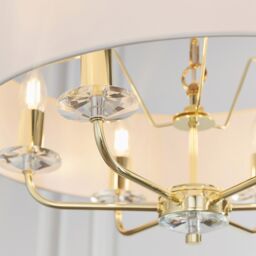 Netlighting Nixon 6 Light Multi Arm Ceiling Pendant Brass E14 in Yellow - thumbnail 4