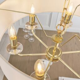 Netlighting Nixon 6 Light Multi Arm Ceiling Pendant Brass E14 in Yellow - thumbnail 5