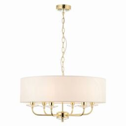 Netlighting Nixon 6 Light Multi Arm Ceiling Pendant Brass E14 in Yellow - thumbnail 6