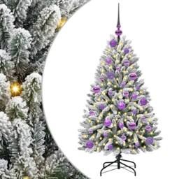 Berkfield Home Artificial Christmas Tree Green & White 120 cm PVC & Metal - thumbnail 2