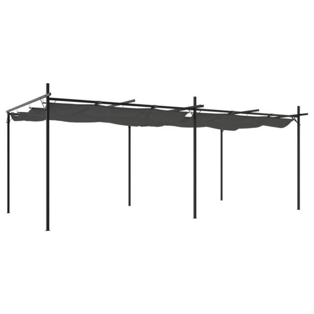 Berkfield Home Pergola with Retractable Roof Anthracite 589x292x230 cm in Charcoal - Size: 589 x 292 x 230 cm - image 1