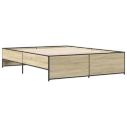 Berkfield Home Bed Frame without Mattress Sonoma Oak 140x200 cm in Light Tan - thumbnail 3