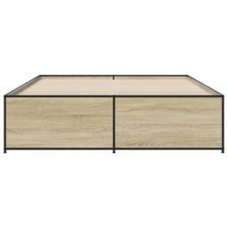 Berkfield Home Bed Frame without Mattress Sonoma Oak 140x200 cm in Light Tan - thumbnail 4