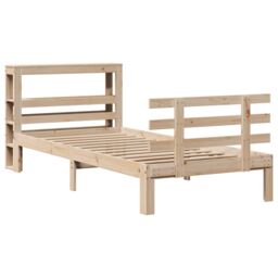 Berkfield Home Bed Frame with Headboard without Mattress 90x200 cm in Brown - thumbnail 3