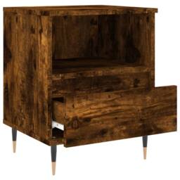 Berkfield Home Modern Bedside Cabinet Smoked Oak 40x35x50 cm Engineered Wood in Brown - Size: 40 x 35 x 50 cm - thumbnail 6