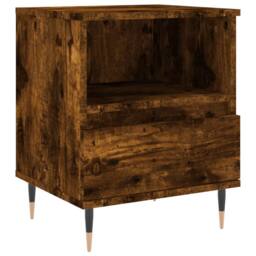 Berkfield Home Modern Bedside Cabinet Smoked Oak 40x35x50 cm Engineered Wood in Brown - Size: 40 x 35 x 50 cm - thumbnail 3