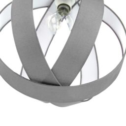 Happy Homewares Modern Grey Faux Silk Fabric Cocoon Globe Design Ceiling Pendant Light Shade - thumbnail 3