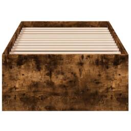 Berkfield Home Modern Bed Frame without Mattress Smoked Oak 90x190 cm Single in Brown - thumbnail 4