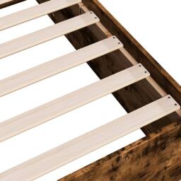 Berkfield Home Modern Bed Frame without Mattress Smoked Oak 90x190 cm Single in Brown - thumbnail 7