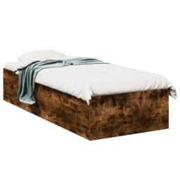 Berkfield Home Modern Bed Frame without Mattress Smoked Oak 90x190 cm Single in Brown - thumbnail 3