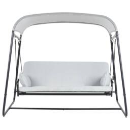 Wyld and Coco 3-Seater Patio Swing Grey Mesh - Water-Repellent Seats - thumbnail 5
