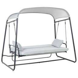 Wyld and Coco 3-Seater Patio Swing Grey Mesh - Water-Repellent Seats - thumbnail 4