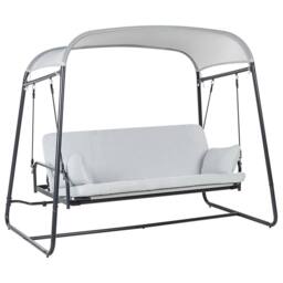 Wyld and Coco 3-Seater Patio Swing Grey Mesh - Water-Repellent Seats - thumbnail 2