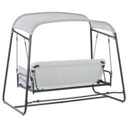 Wyld and Coco 3-Seater Patio Swing Grey Mesh - Water-Repellent Seats - thumbnail 6
