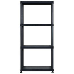 Berkfield Home Storage Shelf 4-Tier Black 183x30.5x130 cm Plastic - thumbnail 3