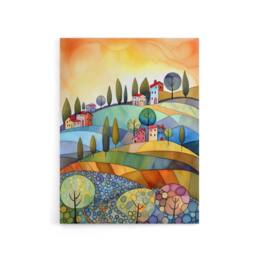 "Artery8 Italian Countryside Landscape Canvas Wall Art Print - Size: W24"" x H32""" - thumbnail 1