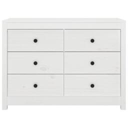Berkfield Home Side Cabinet White 100x40x72 cm Solid Wood Pine - Size: 100 x 40 x 72 cm - thumbnail 4