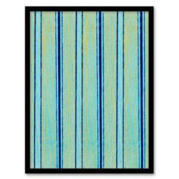 Artery8 Furuya Korin Framed Wall Art Print Blue Stripes Vintage Pattern - Size: A4 - thumbnail 1
