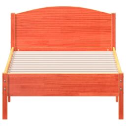 Berkfield Home Bed Frame without Mattress Wax Brown 75x190 cm Small Single Solid Wood Pine - thumbnail 4