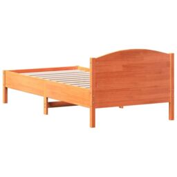 Berkfield Home Bed Frame without Mattress Wax Brown 75x190 cm Small Single Solid Wood Pine - thumbnail 6
