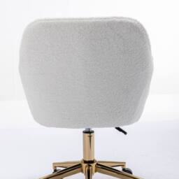 Direct Wicker Teddy Fabric Material Adjustable Height Swivel Home Office Chair in White - Size: 1 Pack - thumbnail 7