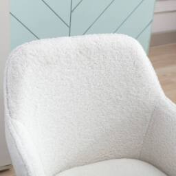 Direct Wicker Teddy Fabric Material Adjustable Height Swivel Home Office Chair in White - Size: 1 Pack - thumbnail 6