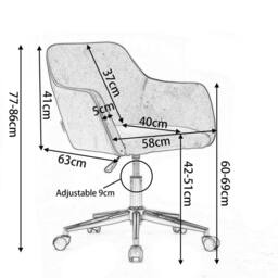 Direct Wicker Teddy Fabric Material Adjustable Height Swivel Home Office Chair in White - Size: 1 Pack - thumbnail 2