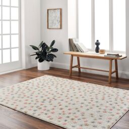 Livabliss Rodos-Modern Beige Black Grey Pink Soft Plush Pile Living Bedroom Rug in Ivory - Size: 160 cm x 215 cm - thumbnail 7