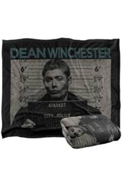 Warner Brothers Supernatural Dean Mug Shot Silky Touch Super Soft Throw Blanket in White - thumbnail 2