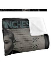 Warner Brothers Supernatural Dean Mug Shot Silky Touch Super Soft Throw Blanket in White - thumbnail 3