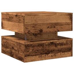 Berkfield Home Coffee Table with LED Lights Old Wood 50x50x40 cm in Brown - Size: 50 x 50 x 40 cm - thumbnail 9