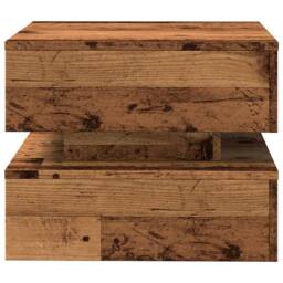 Berkfield Home Coffee Table with LED Lights Old Wood 50x50x40 cm in Brown - Size: 50 x 50 x 40 cm - thumbnail 7