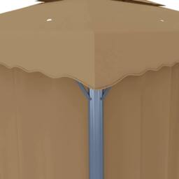 Berkfield Home Gazebo with Curtain 3x3 m Taupe Aluminium in Beige - thumbnail 5