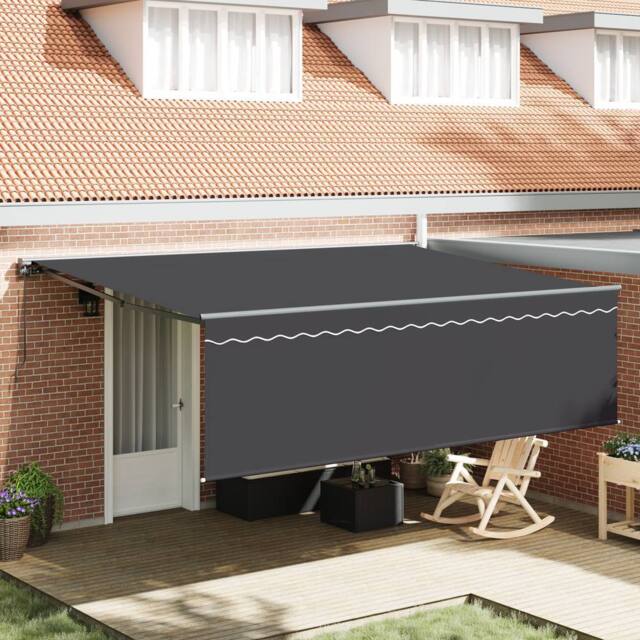 Berkfield Home Retractable Awning Manual Anthracite Gray 450 x 300 cm - image 1